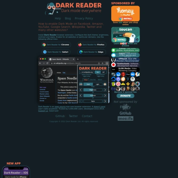 Dark Reader on theporncat.com