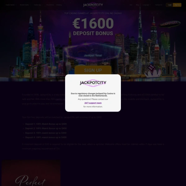 Jackpot City Casino on theporncat.com